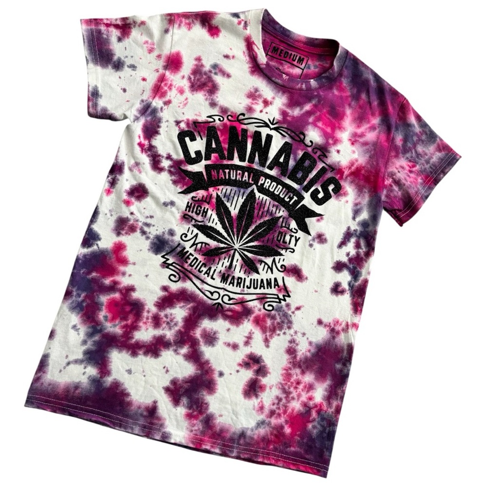 Pink Tie-Dye Unisex Cannabis T-Shirt
